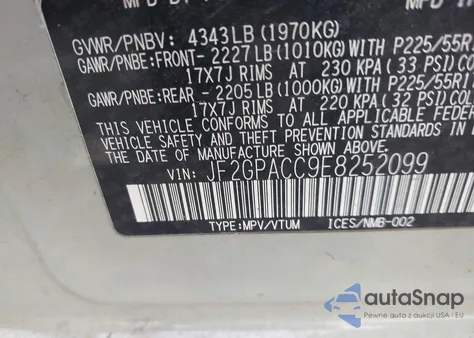 2014 Subaru Xv Crosstrek 2.0 Premium z USA, uszkodzony, nr VIN JF2GPACC9E8252099